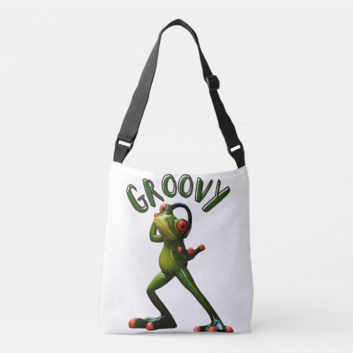 Groovy Green Frog Crossbody Bag
