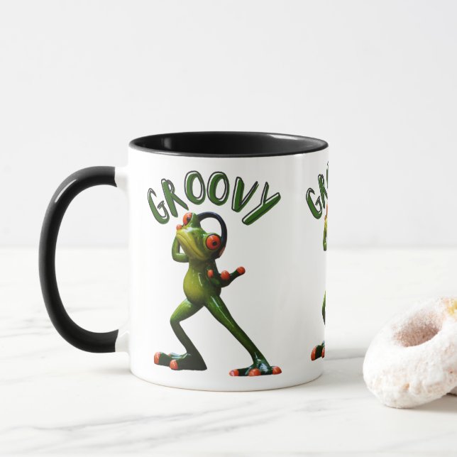 Groovy Green Frog Mug (With Donut)