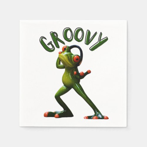 Groovy Green Frog Napkins