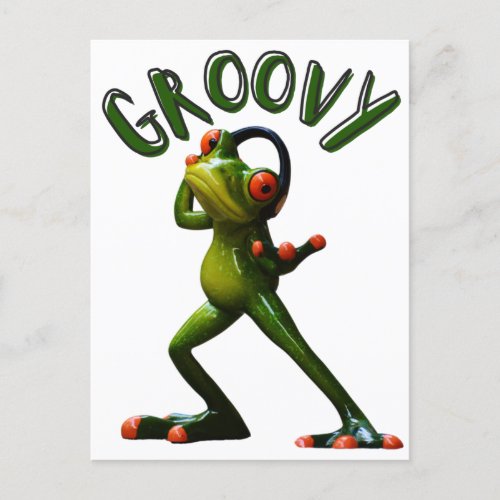 Groovy Green Frog Postcard