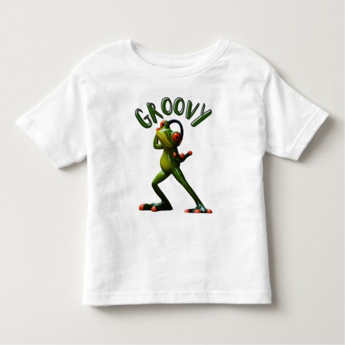 Groovy Green Frog Toddler T_shirt