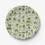 Groovy Green Frogs Hoppin Stick Frog Ribbit Paper Plates