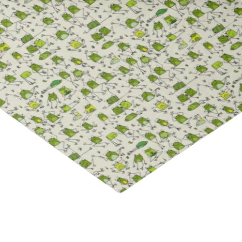 Groovy Green Frogs Hoppin Stick Frog Ribbit Tissue Paper