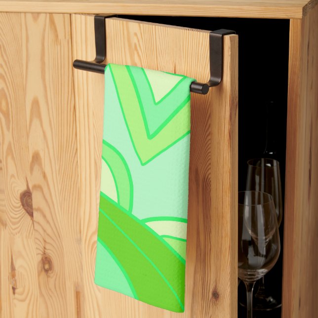 Groovy Greens Kitchen Towel (Thirds Fold)