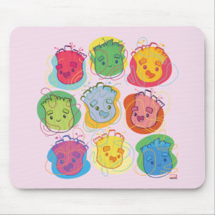 Groovy Groot Faces Mouse Pad