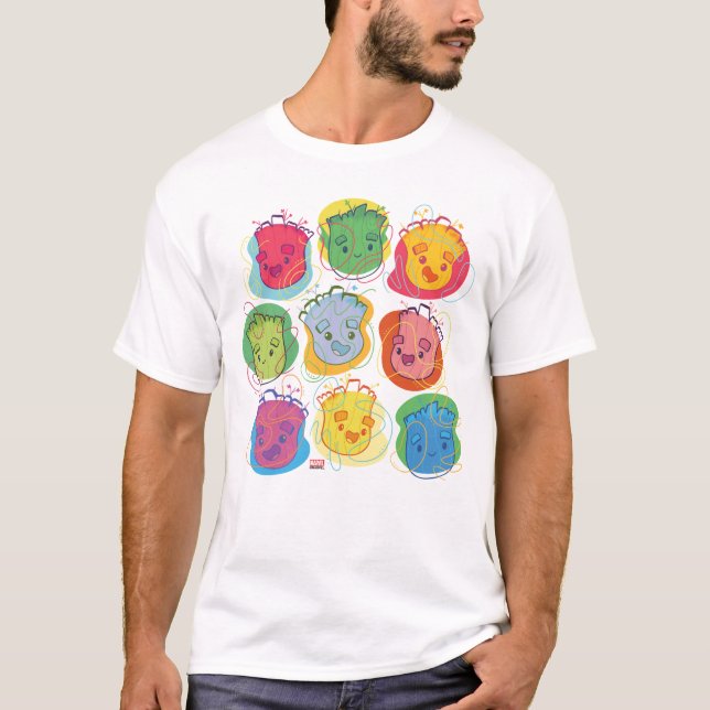 Groovy Groot Faces T-Shirt (Front)