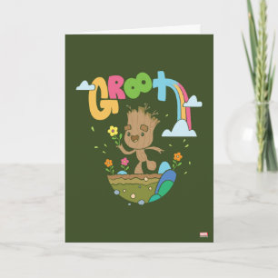 Groovy Groot Flowers and Rainbow Card