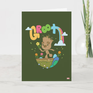 Groovy Groot Flowers and Rainbow Card