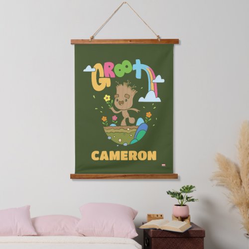 Groovy Groot Flowers and Rainbow Hanging Tapestry