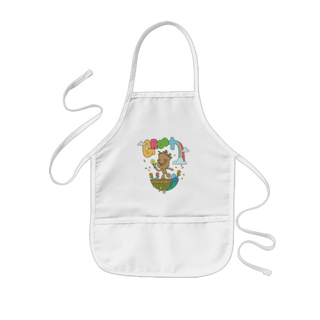 Groovy Groot Flowers and Rainbow Kids' Apron (Front)