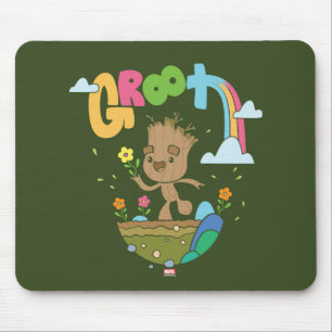 Groovy Groot Flowers and Rainbow Mouse Pad
