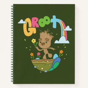 Groovy Groot Flowers and Rainbow Notebook