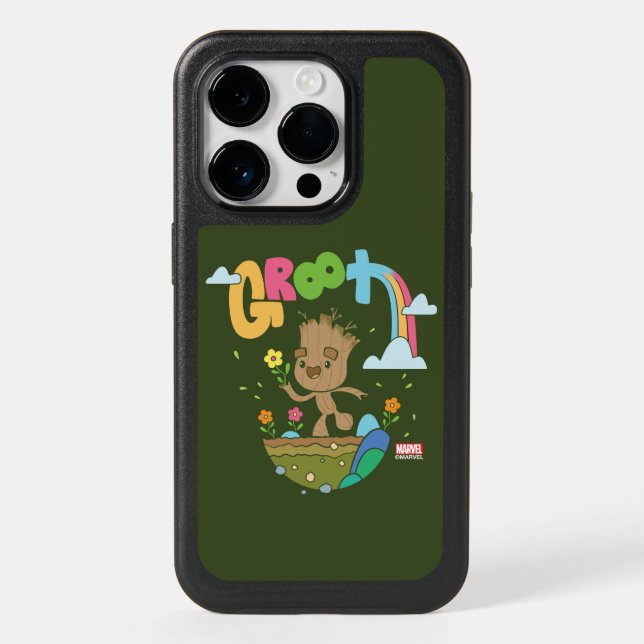 Groovy Groot Flowers and Rainbow Otterbox iPhone Case (Back)