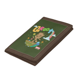 Groovy Groot Flowers and Rainbow Tri-fold Wallet