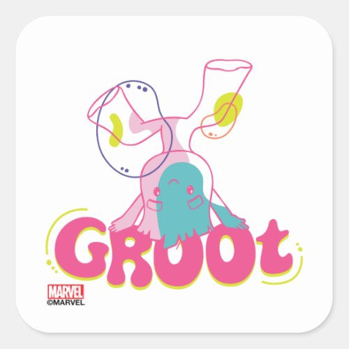 Groovy Groot Headstand Square Sticker