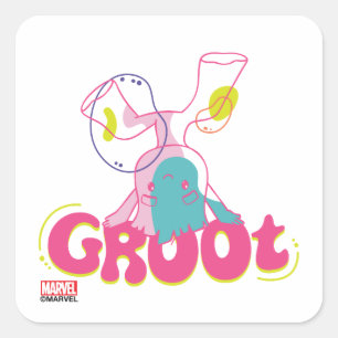 Groovy Groot Headstand Square Sticker