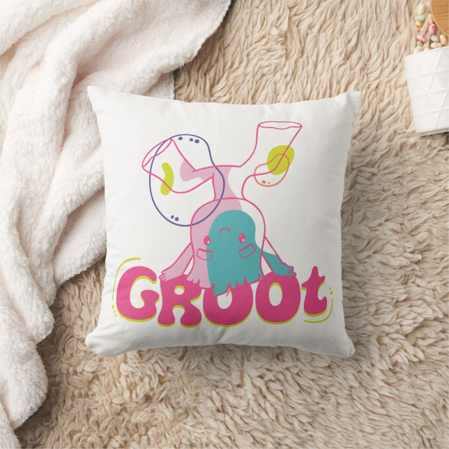 Groovy Groot Headstand Throw Pillow (Blanket)