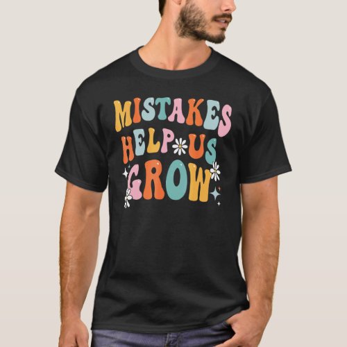 Groovy Growth Mindset Positive Retro Teacher Back T-Shirt