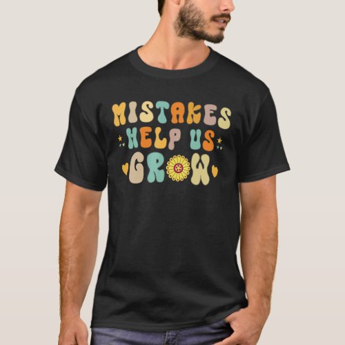 Groovy Growth Mindset Positive Retro Teachers Back T-Shirt