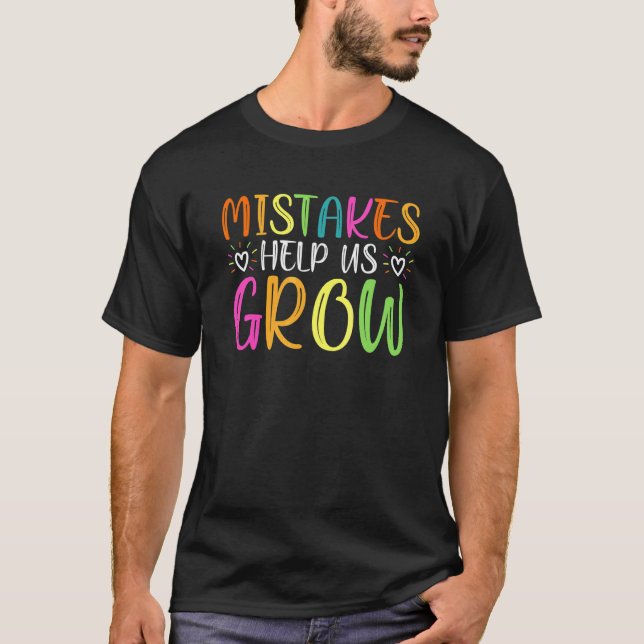 Groovy Growth Mindset Positive Retro Teachers Back T-Shirt (Front)