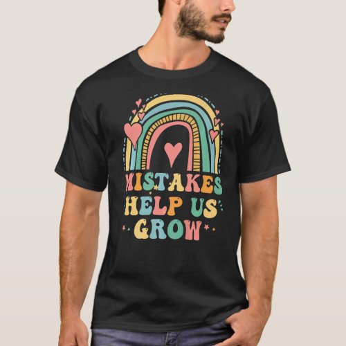 Groovy Growth Mindset Positive Retro Teachers Back T_Shirt