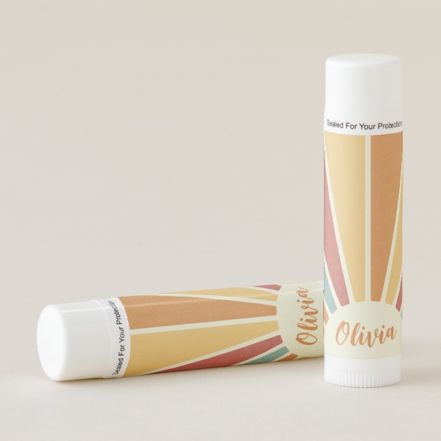 Groovy grunge retro style sunshine design lip balm (Front)