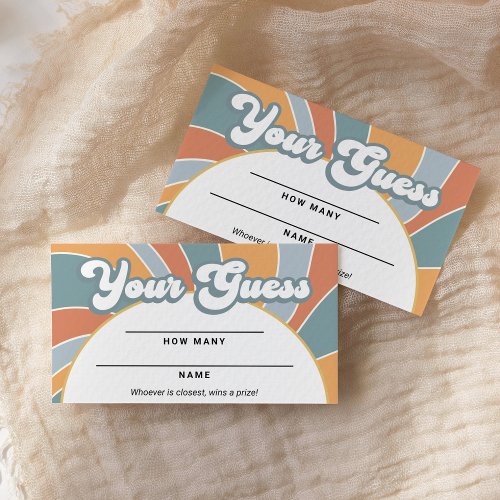 Groovy Guess How Many Retro Sunshine Baby Shower Note Card