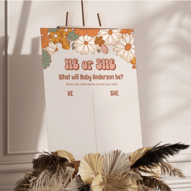 Groovy Guess the Gender Reveal Game Foam Board (Creator Uploaded)