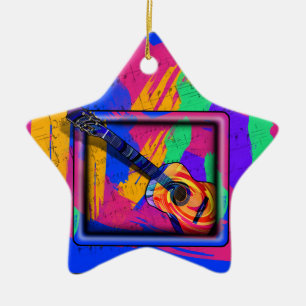 GROOVY GUITAR CERAMIC ORNAMENT