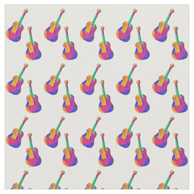 Groovy Guitar Pattern Fabric (Close Up)