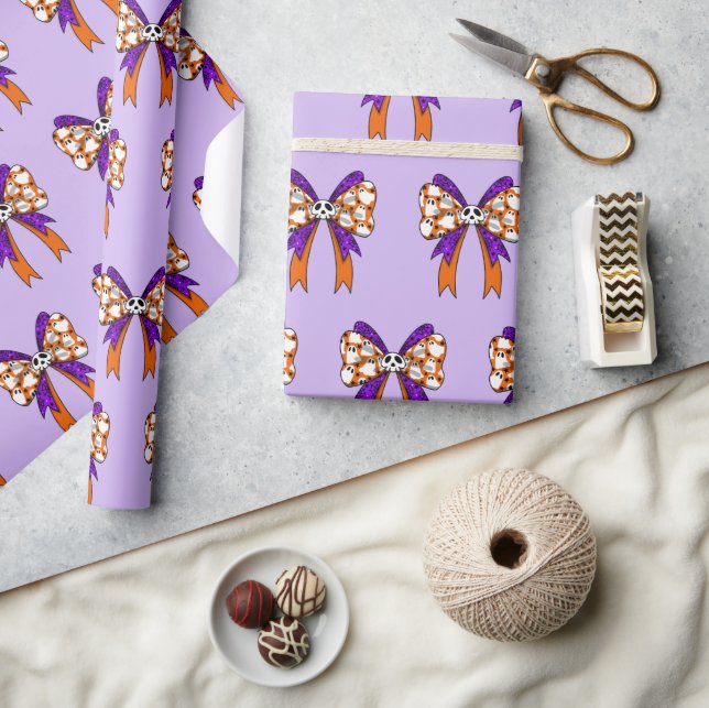 Groovy Halloween Cute Ghost Funny Retro Pattern Wrapping Paper (Crafts)