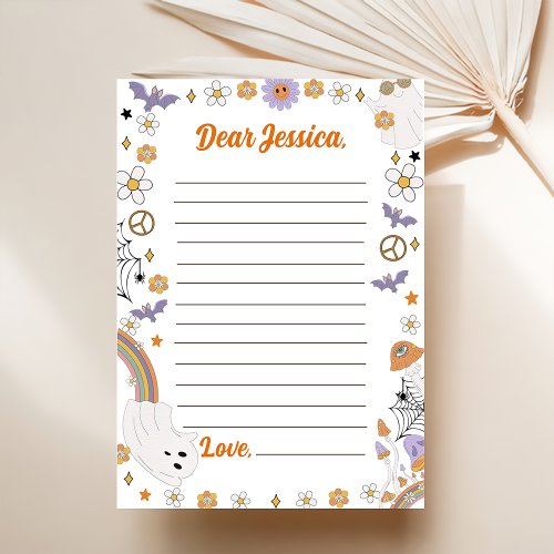 Groovy Halloween Cute Ghost Time Capsule Note Mess Thank You Card