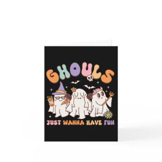Groovy Halloween Ghouls Just Wanna Have Fun Dancin Card