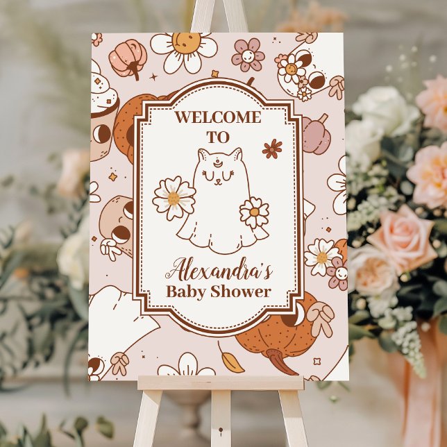 Groovy Halloween Little Boo Baby Shower Foam Board (Creator Uploaded)