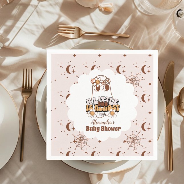 Groovy Halloween Little Boo Baby Shower Napkins (Creator Uploaded)