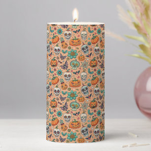 Groovy Halloween Pillar Candle