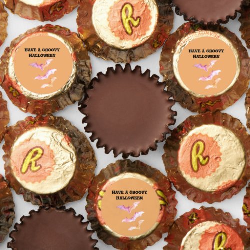 Groovy Halloween Pink Orange Bats Reese's Peanut Butter Cups
