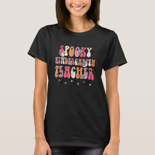 Groovy Halloween Spooky Kindergarten Teacher Trick T-Shirt