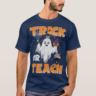 Groovy Halloween Trick Or Teach Spooky Teacher T-Shirt