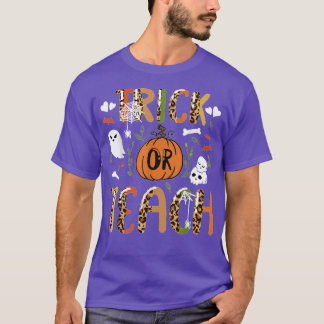 Groovy Halloween Trick or Teach Thanksgiving T-Shirt