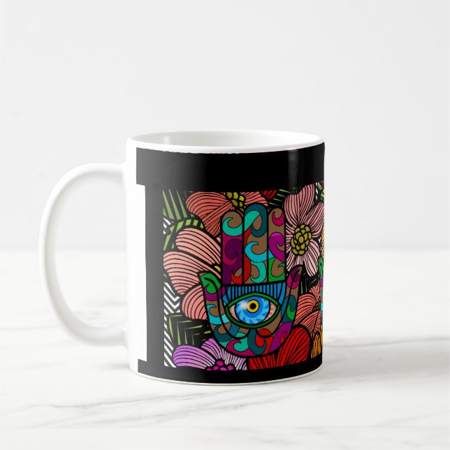 Groovy Hamsa Garden Coffee Mug (Left)