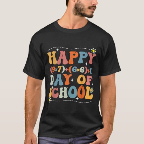 Groovy Happy 100 Days Of School Math Formula  T_Shirt