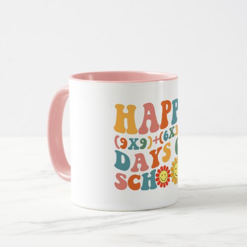 Groovy Happy 100 Days Of School Math Formula Teach Mug