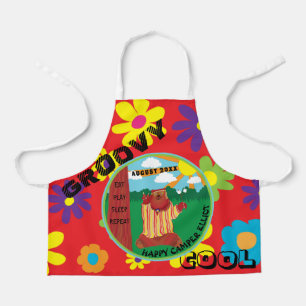 Groovy Happy Bear All Over Print Apron