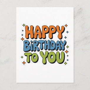 Groovy Happy Birthday Holiday Postcard