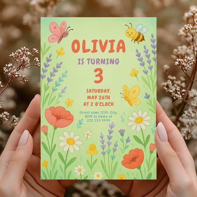 Groovy Happy Birthday Party for girl Invitation (Creator Uploaded)