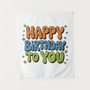 Groovy Happy Birthday Tapestry