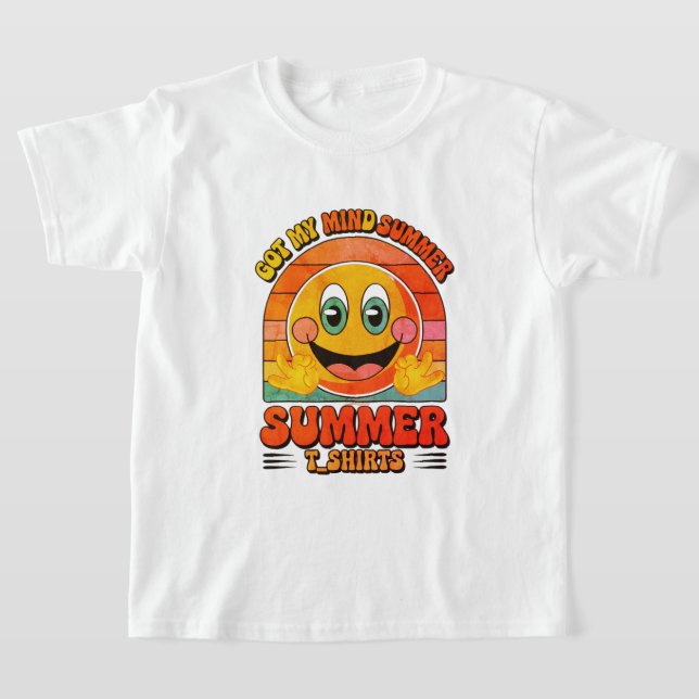 Groovy Happy Face Tee – Summer Vibes & Sunshine St (Laydown)