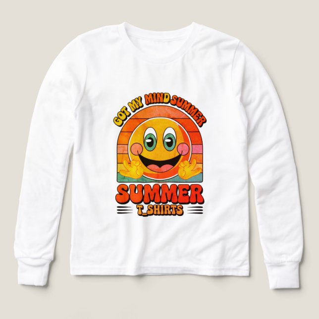 Groovy Happy Face Tee – Summer Vibes & Sunshine St (Design Front)