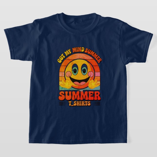 Groovy Happy Face Tee – Summer Vibes & Sunshine St (Laydown)